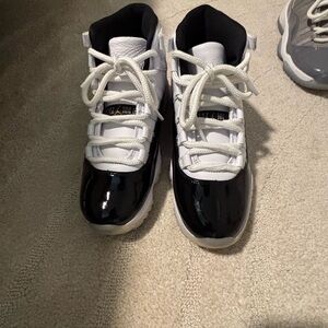 Jordan Kids Retro 11 Black and White with gold detail